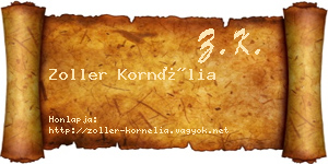 Zoller Kornélia névjegykártya